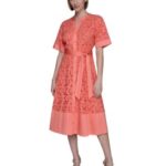 Petite Cotton Button-Front Eyelet Dress