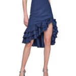 Women’s Pinstriped Asymmetrical skirt