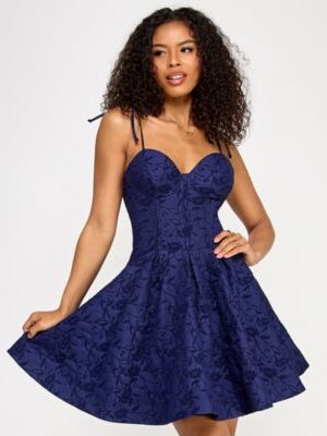 Mini Dress in azure blue.