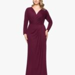Surplice V-neckline and draped matte jersey fabric
